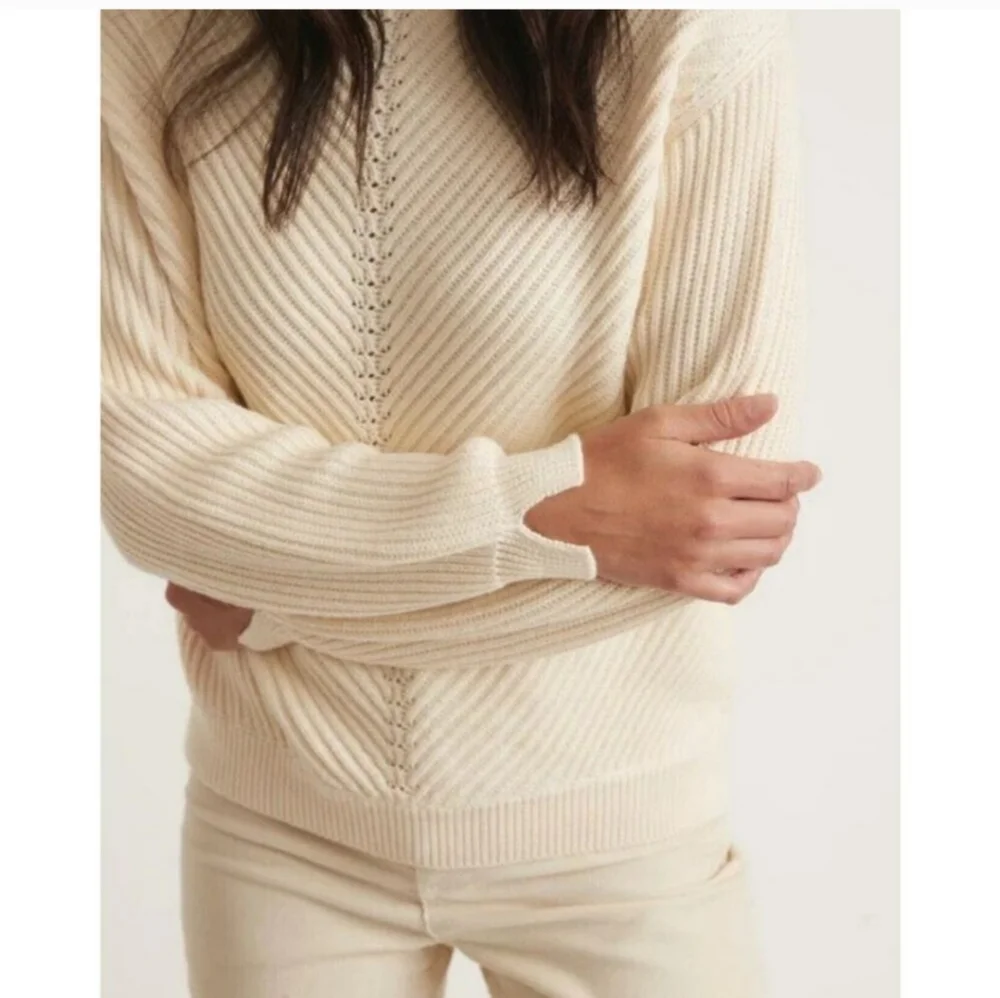 COPY - Marine Layer Skylar Turtleneck Sweater in Ivory - Picture 3 of 13